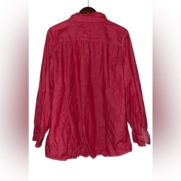 C.E. Schmidt Work Wear Fit Pearl Snap Button Women Shirt XL Cowgirl Chore Barn - Picture 2 of 8